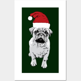 A Christmas Pug Puppy Posters and Art